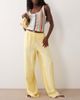 ASOS DESIGN ASOS DESIGN wide leg pants in buttermilk linen-Yellow - 1