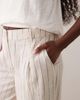 ASOS DESIGN ASOS DESIGN wide leg pants with pleat detail in linen blend in natural stripes-Neutral - 4