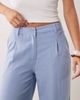 ASOS DESIGN ASOS DESIGN wide leg pants with pleat detail in linen look in blue-Green - 3