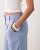 ASOS DESIGN ASOS DESIGN wide leg pants with pleat detail in linen look in blue-Green - 4