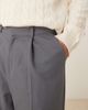 ASOS DESIGN ASOS DESIGN wide leg pants with pleat detailing in gray-Navy - 3