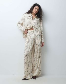 ASOS DESIGN ASOS DESIGN wide leg super high waisted set trouser in chain print-MULTI