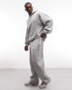 ASOS DESIGN ASOS DESIGN wide leg sweatpants with cut and sew in gray heather - 3