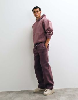 ASOS DESIGN ASOS DESIGN wide leg sweatpants with embroidery in brown scuba-style fabric-Purple