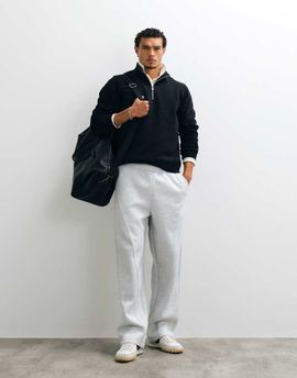 ASOS DESIGN ASOS DESIGN wide leg sweatpants with twisted seams in gray scuba-style fabric