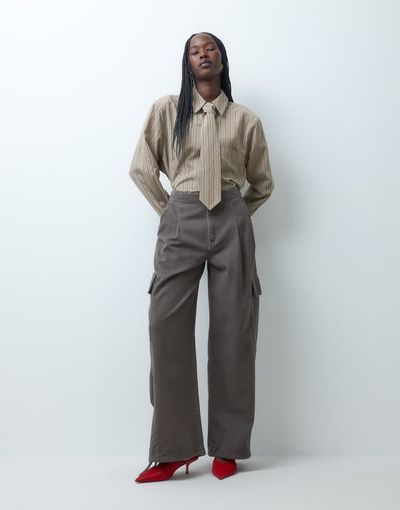 ASOS DESIGN ASOS DESIGN wide leg utility pants in chocolate-Brown