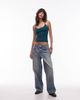ASOS DESIGN ASOS DESIGN wide scoop neck polyamide tank top in petrol blue - 3