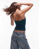 ASOS DESIGN ASOS DESIGN wide scoop neck polyamide tank top in petrol blue - 4