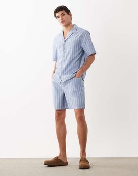 ASOS DESIGN ASOS DESIGN wide shorts in blue stripe - part of a set