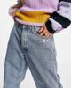ASOS DESIGN ASOS DESIGN wide straight leg jeans in mid wash with abrasions-Blues - 3