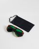 ASOS DESIGN ASOS DESIGN wide temple aviator fashion glasses with bright green lens-Brown - 2