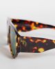 ASOS DESIGN ASOS DESIGN wide temple aviator fashion glasses with bright green lens-Brown - 3