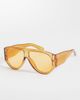 ASOS DESIGN ASOS DESIGN wide temple aviator sunglasses in crystal orange - 1