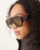 ASOS DESIGN ASOS DESIGN wide temple aviator sunglasses in tort with green lenses-Brown - 3