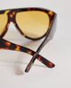 ASOS DESIGN ASOS DESIGN wide temple chunky aviator light tint sunglasses in tort with pale orange lens-Brown - 2