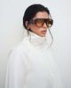 ASOS DESIGN ASOS DESIGN wide temple chunky aviator light tint sunglasses in tort with pale orange lens-Brown - 4