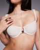 ASOS DESIGN ASOS DESIGN winter crinkle underwire balcony bikini top with hardware in metallic cream-Neutral - 3
