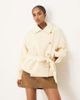 ASOS DESIGN ASOS DESIGN wool blend short trench coat with low belt in buttermilk-Yellow - 1