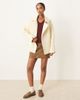 ASOS DESIGN ASOS DESIGN wool blend short trench coat with low belt in buttermilk-Yellow - 2