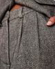 ASOS DESIGN ASOS DESIGN wool blend tailored barrel leg suit pants in brushed black and white herringbone-Multi - 3