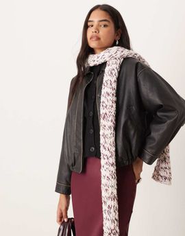 ASOS DESIGN ASOS DESIGN wool chunky hand knit mix knit scarf in multi