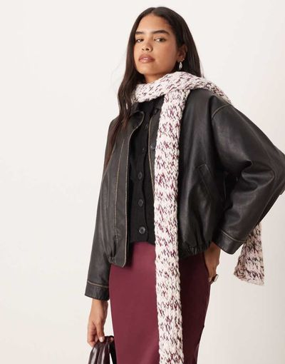 ASOS DESIGN ASOS DESIGN wool chunky hand knit mix knit scarf in multi