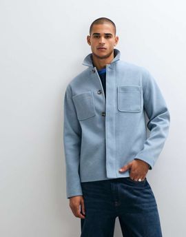 ASOS DESIGN ASOS DESIGN wool look double pocket shacket in blue