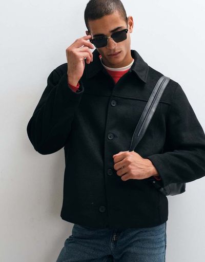 ASOS DESIGN ASOS DESIGN wool look jacket in black