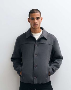ASOS DESIGN ASOS DESIGN wool look jacket in charcoal-Gray