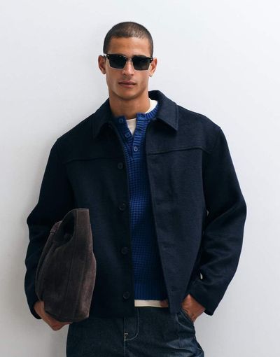 ASOS DESIGN ASOS DESIGN wool look jacket in navy