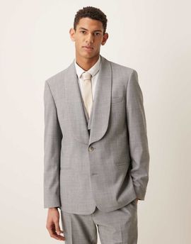 ASOS DESIGN ASOS DESIGN wool mix slim suit jacket in heather gray