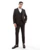 ASOS DESIGN ASOS DESIGN wool rich slim suit jacket in brown herringbone - 4