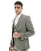ASOS DESIGN ASOS DESIGN wool rich slim suit jacket in green herringbone - 1