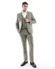 ASOS DESIGN ASOS DESIGN wool rich slim suit jacket in green herringbone - 4