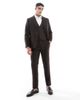 ASOS DESIGN ASOS DESIGN wool rich slim suit pants in brown herringbone - 1