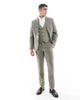 ASOS DESIGN ASOS DESIGN wool rich slim suit pants in green herringbone - 1