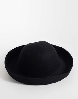 ASOS DESIGN ASOS DESIGN wool turn back boater hat in black