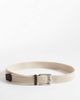 ASOS DESIGN ASOS DESIGN woven belt with faux leather tip in stone-Neutral - 1