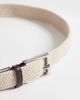 ASOS DESIGN ASOS DESIGN woven belt with faux leather tip in stone-Neutral - 2