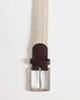 ASOS DESIGN ASOS DESIGN woven belt with faux leather tip in stone-Neutral - 3