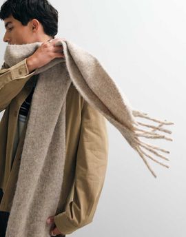 ASOS DESIGN ASOS DESIGN woven brushed scarf in heathered cream-White