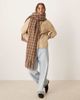ASOS DESIGN ASOS DESIGN woven checked scarf in chocolate with pale blue-Multi - 1