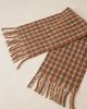 ASOS DESIGN ASOS DESIGN woven checked scarf in chocolate with pale blue-Multi - 2
