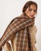 ASOS DESIGN ASOS DESIGN woven checked scarf in chocolate with pale blue-Multi - 3