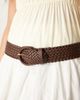 ASOS DESIGN ASOS DESIGN woven detail waist and hip jeans belt in chocolate-Brown - 1