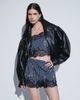 ASOS DESIGN ASOS DESIGN woven embellished pyjama shorts with lace trim in blue check print-Navy - 4