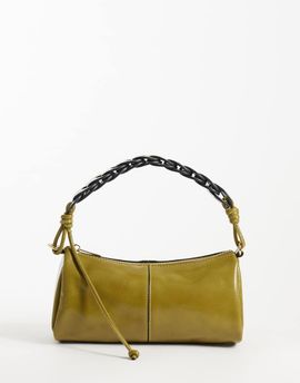 ASOS DESIGN ASOS DESIGN woven handle cylinder clutch in khaki-Green
