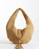 ASOS DESIGN ASOS DESIGN woven handle faux suede shoulder bag in tan-Brown - 1