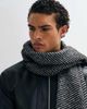 ASOS DESIGN ASOS DESIGN woven herringbone scarf in monochrome-Black - 1