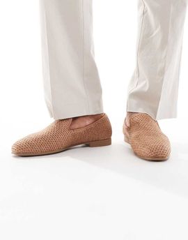 ASOS DESIGN ASOS DESIGN woven loafers in natural color-Neutral